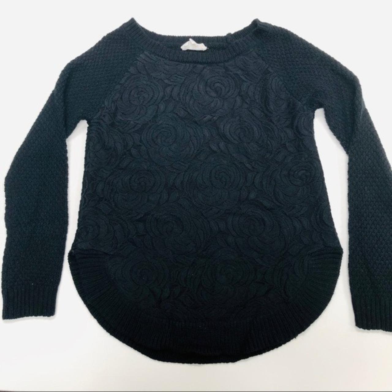 Cloud Chaser Black knit sweater Long sleeve. Rounded... - Depop