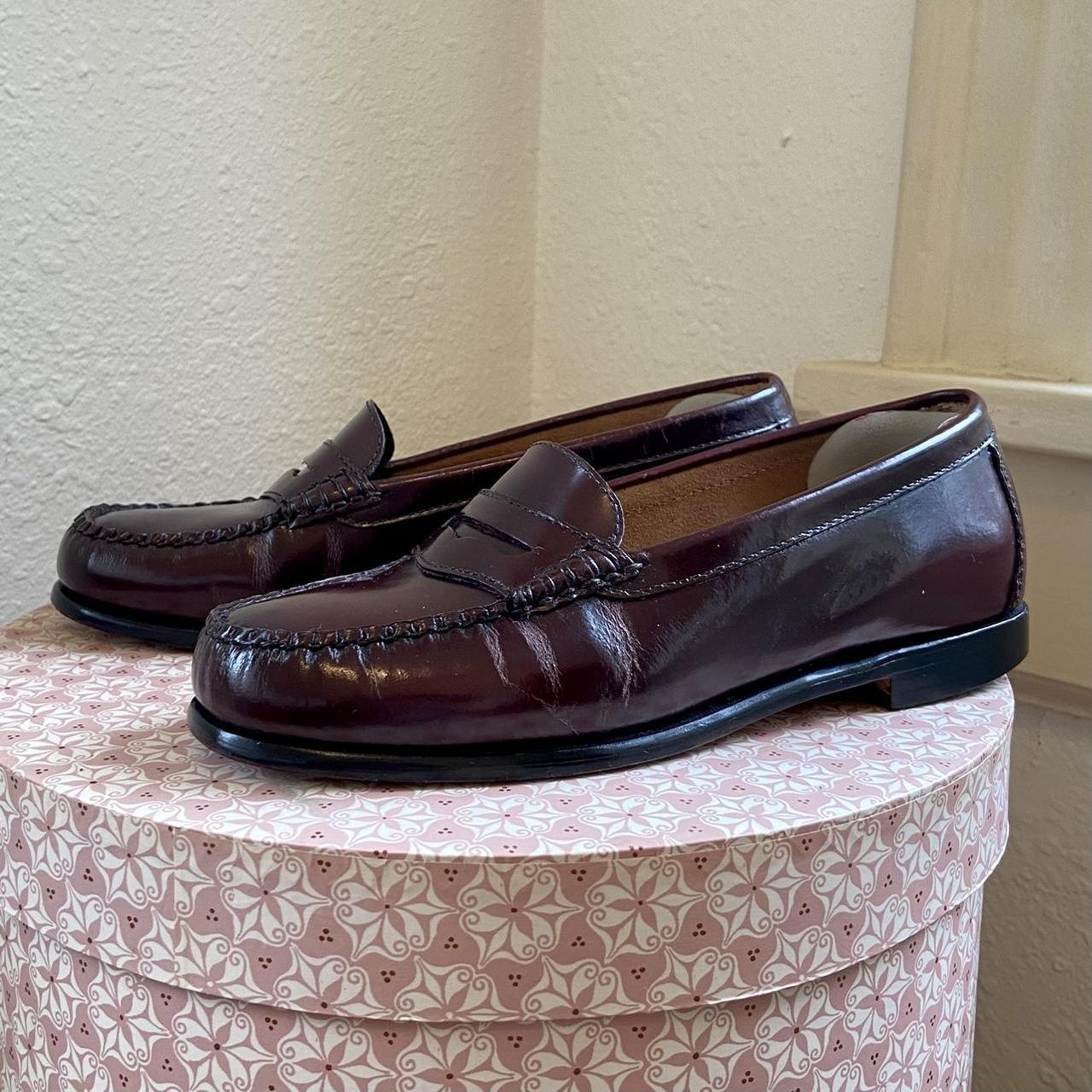 Vintage burgundy Bass Weejun penny loafers. Perfect... - Depop