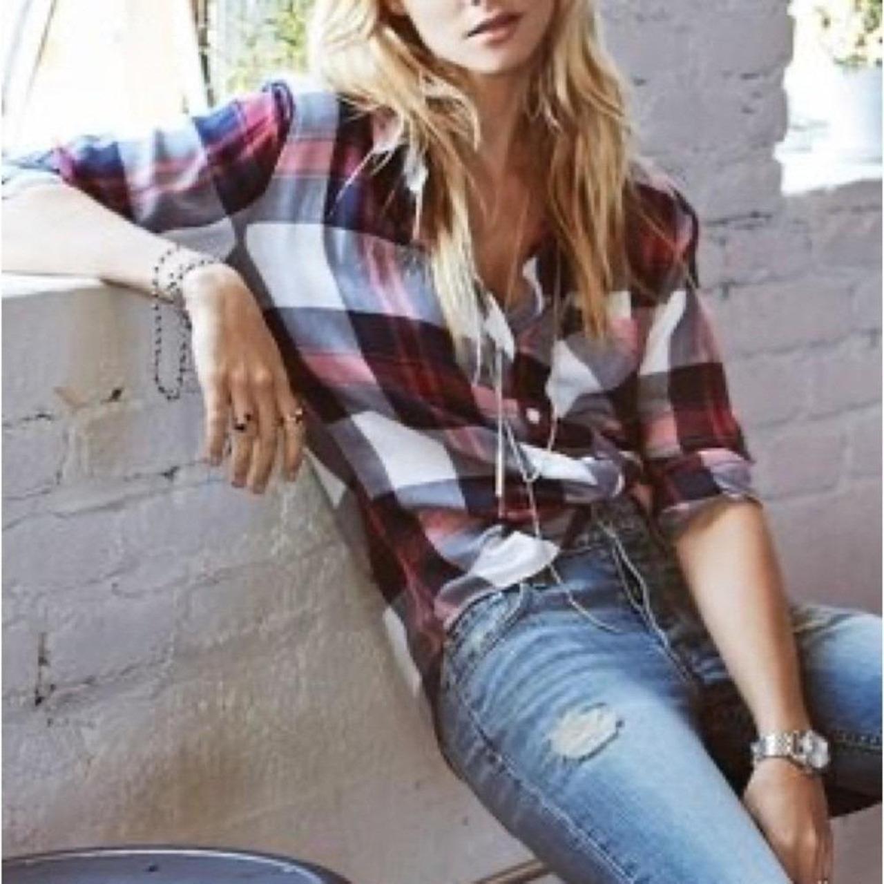 Rails Women's Blouse - Red/Blue - XS – Rails Hunt… - image 1