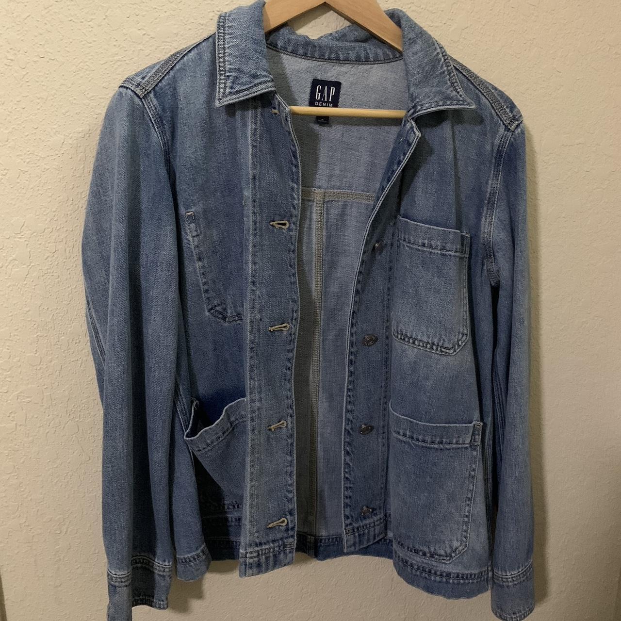 Gap denim chore jacket. Work coat. Utility coat.... - Depop