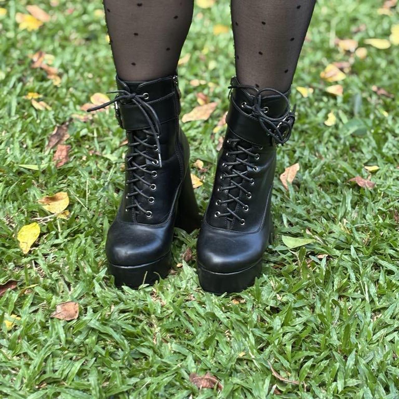 Sexy fake leather platform boots from Dangerfield Depop