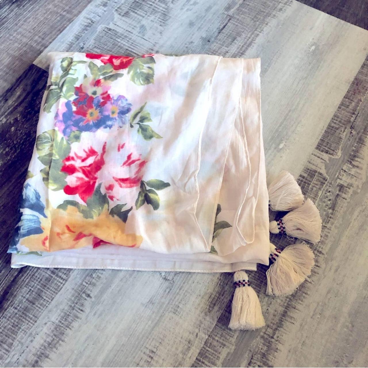 J Jill floral print tassel detail scarf Missing... - Depop