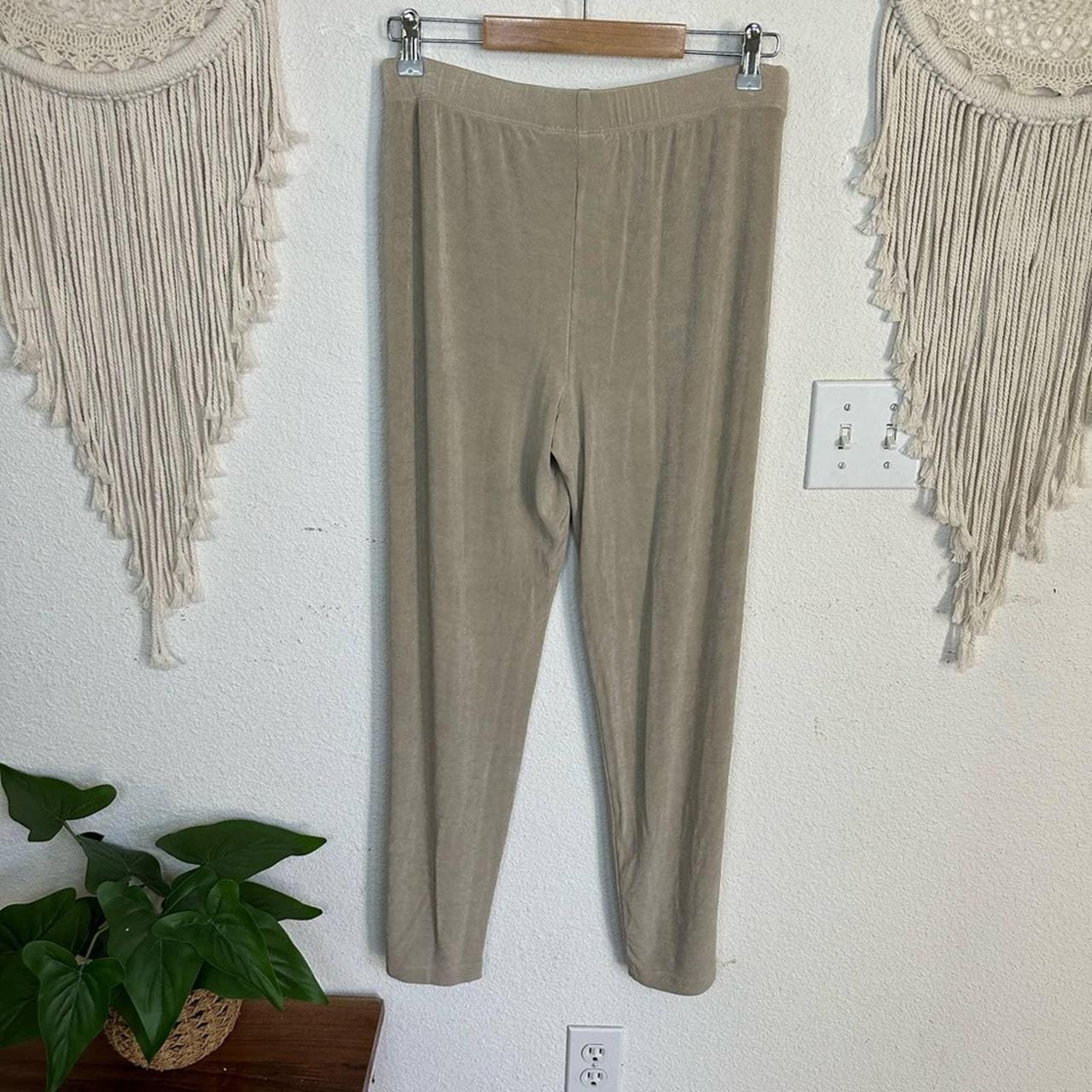 Chicos travelers tan slinky knit pull on pants size - Depop