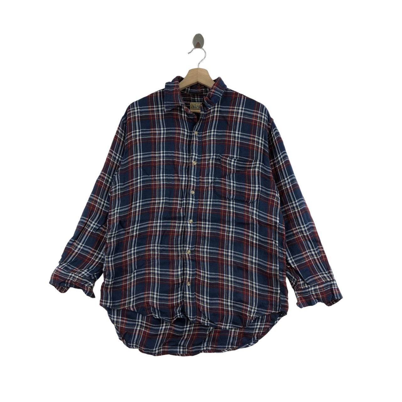 Vintage RALPH ETON Flannel Shirt Buttons Up... - Depop