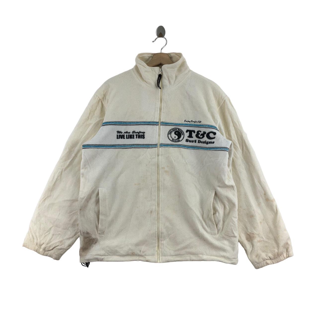 Vintage 80s Surf Style Windbreaker Jacket w Zipper One Size