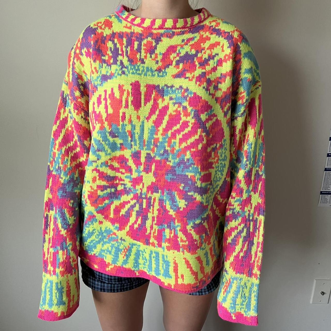 Edikted rainbow tie dye sweater Never worn tag Depop