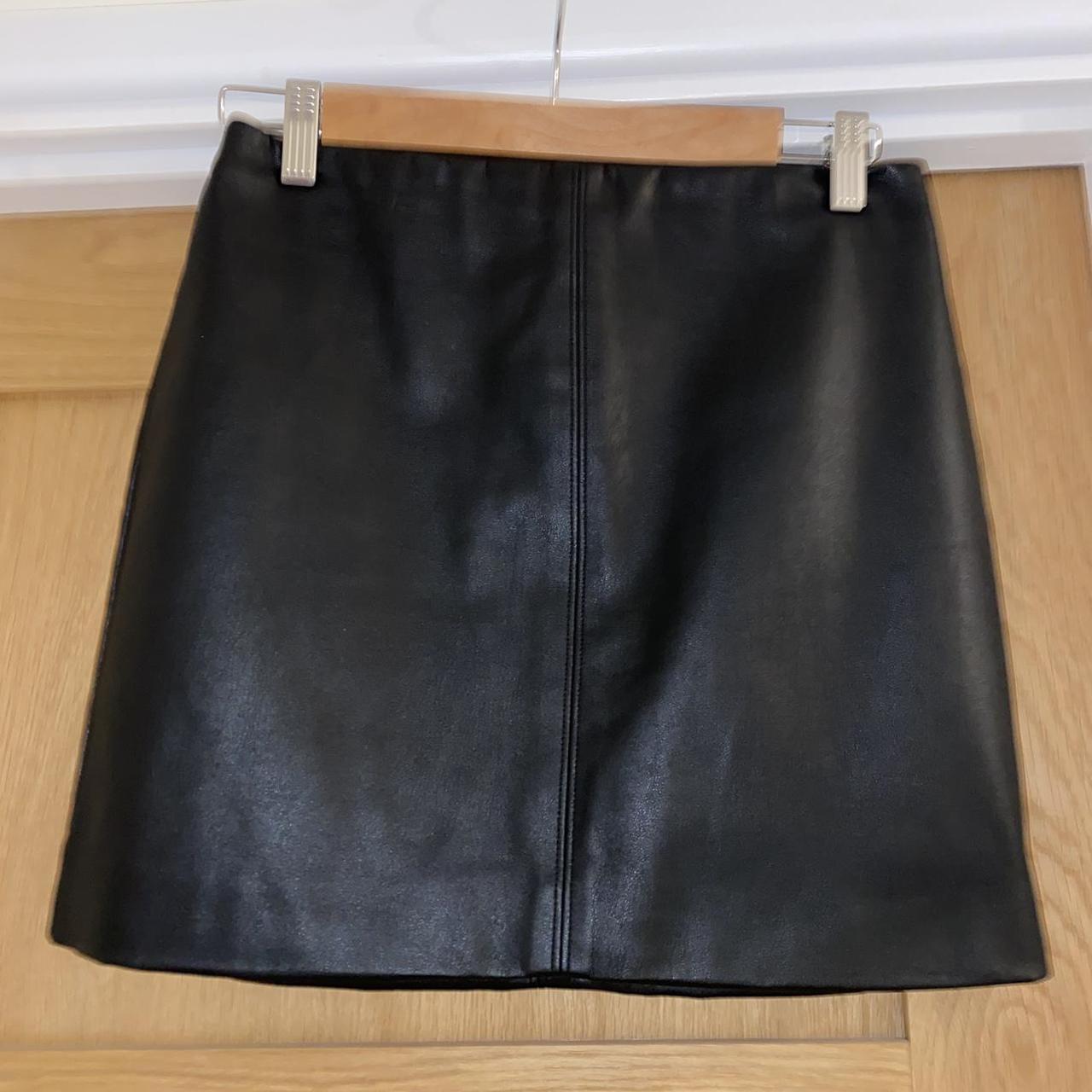 Hollister Black Faux Leather Skirt Sold as seen •... - Depop