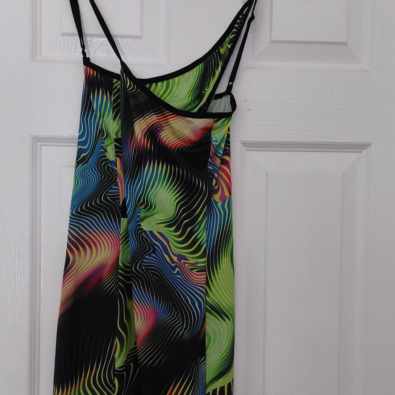 Jaded ldn neon cut out dress, worn once and in... - Depop