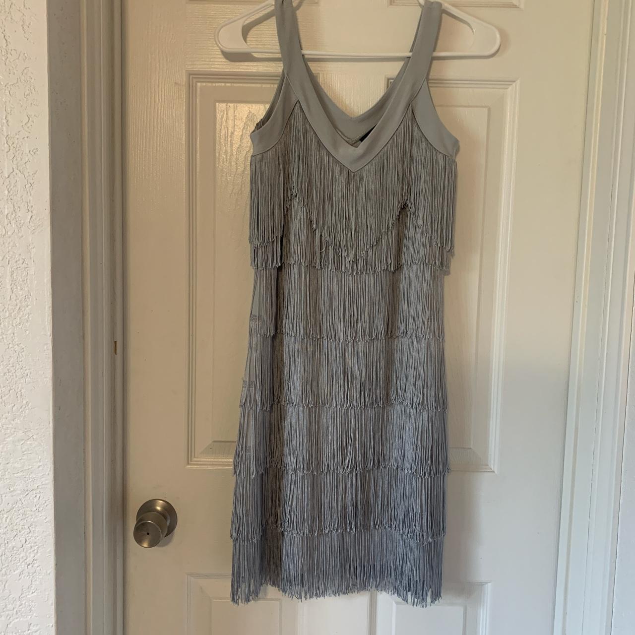 White House Black Market Women's Blue Dress | Depop