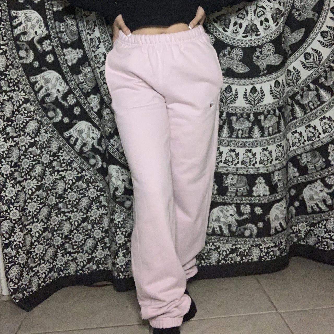 Cute pink sweatpants from Champion! It is a nice - Depop