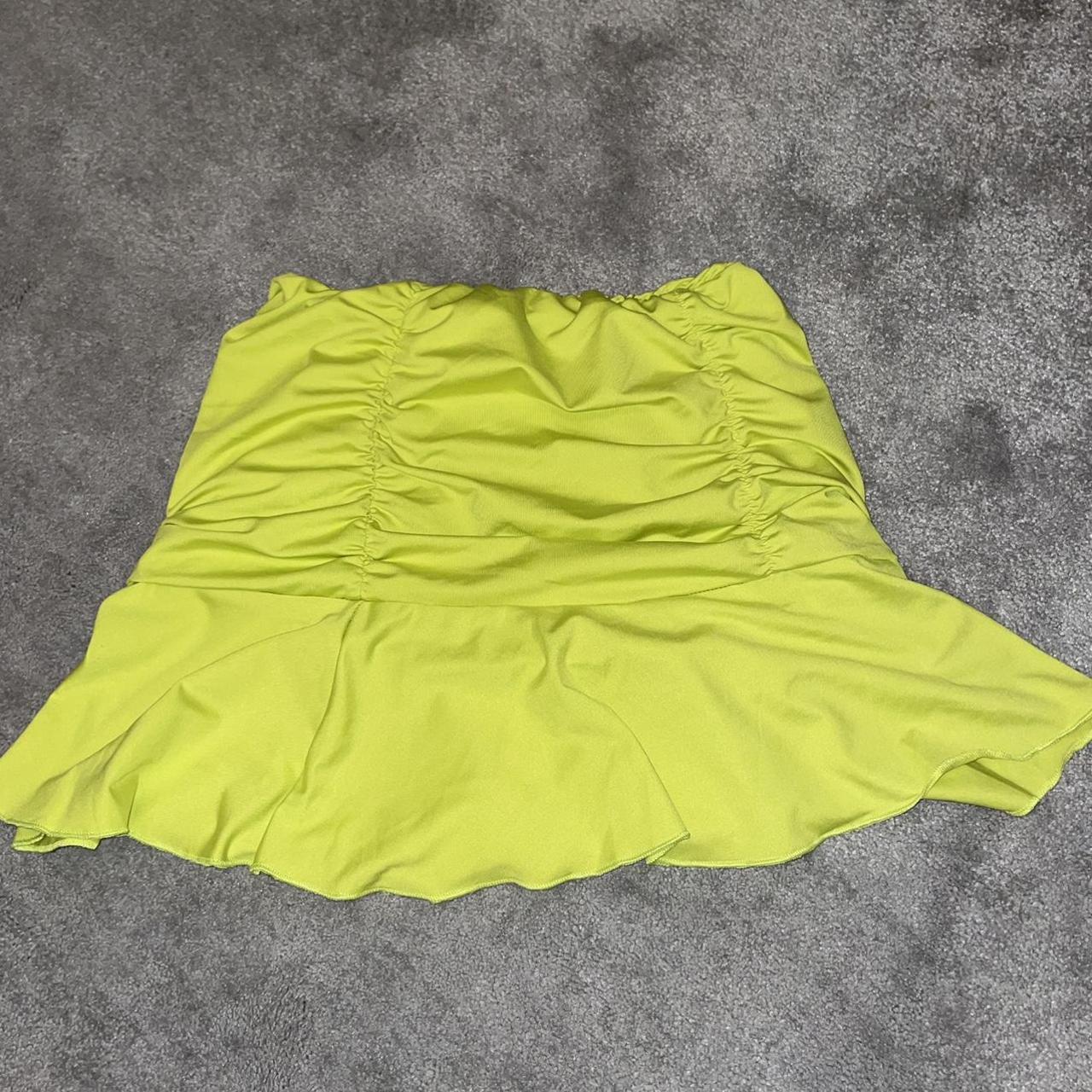 Women's Green and Yellow Skirt | Depop