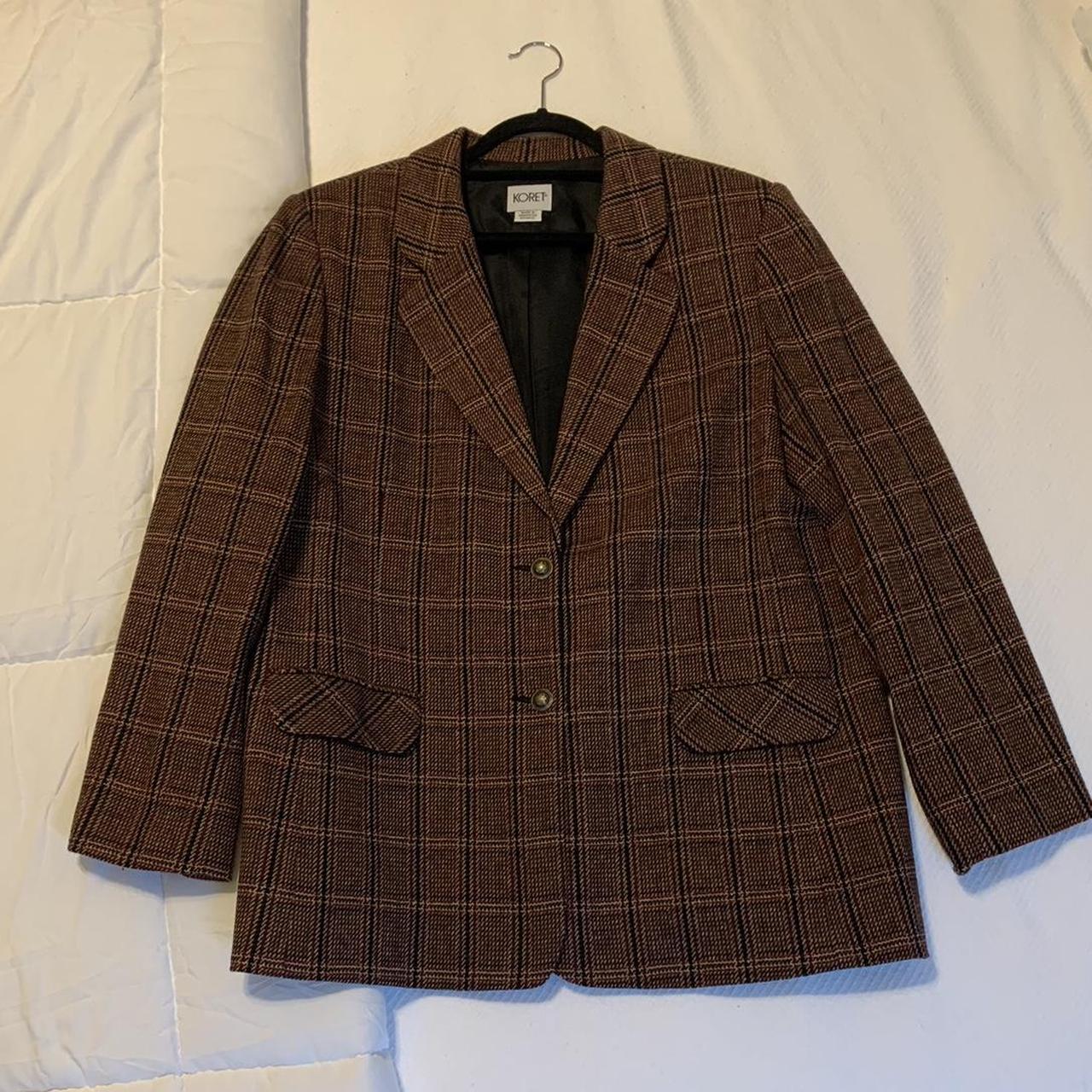 vintage Koret brown / black / red plaid wool blend... - Depop