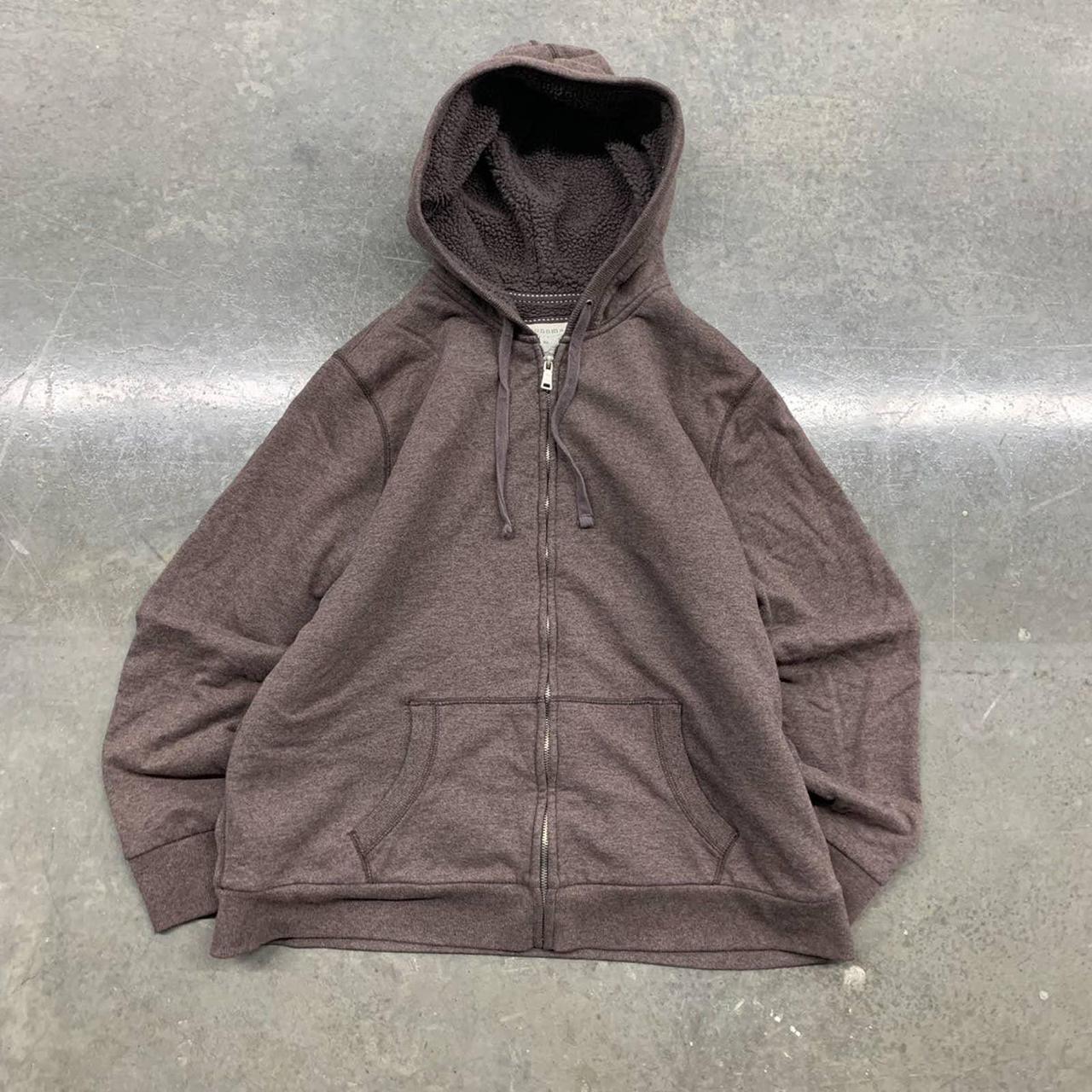 VINTAGE Y2K BROWN ESSENTIAL BLANK ZIP HOODIE -OPEN... - Depop