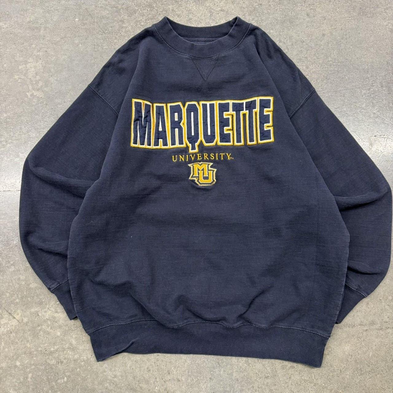 VINTAGE Y2K BLUE MARQUETTE EMBROIDERED... - Depop