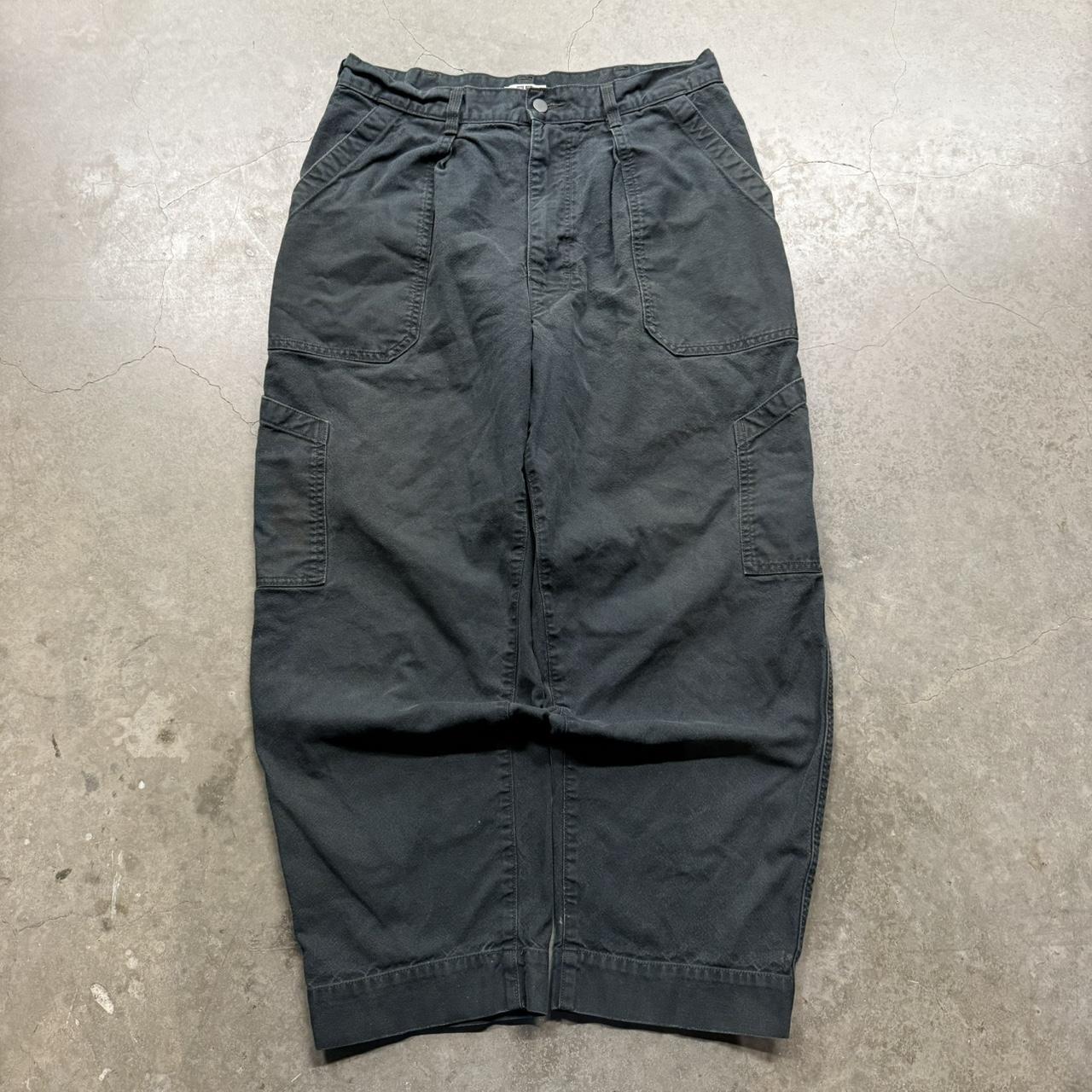 Y2K LADIES BAGGY BLACK CARPENTER SKATER... Depop