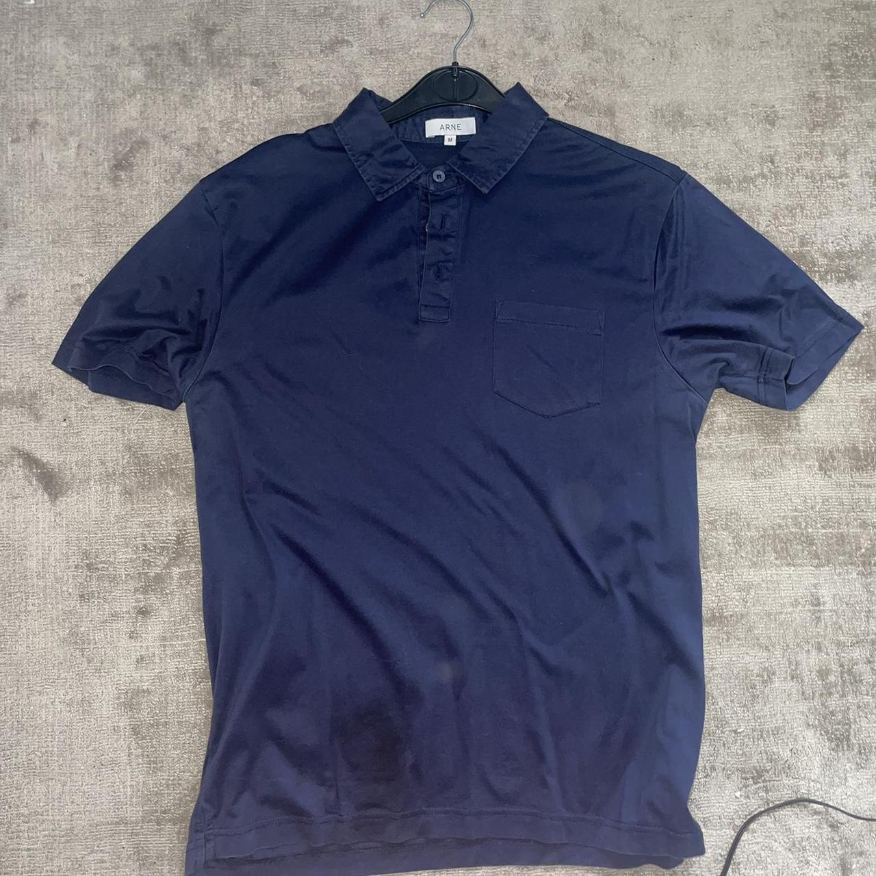 Men’s Arne mercerised Polo • Size: M • Navy •... - Depop