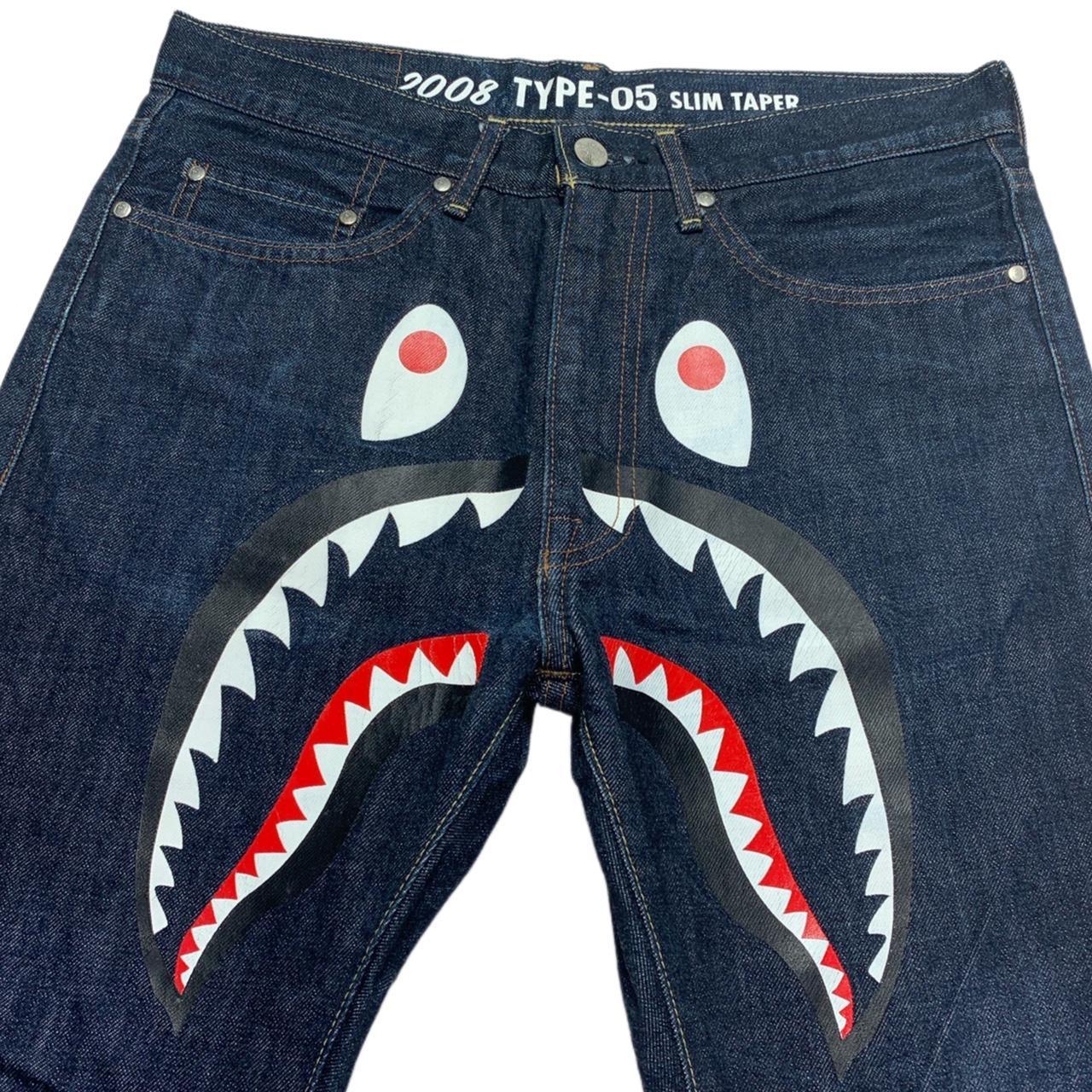 Authentic Bape Shark Jeans •Size: Waist... - Depop