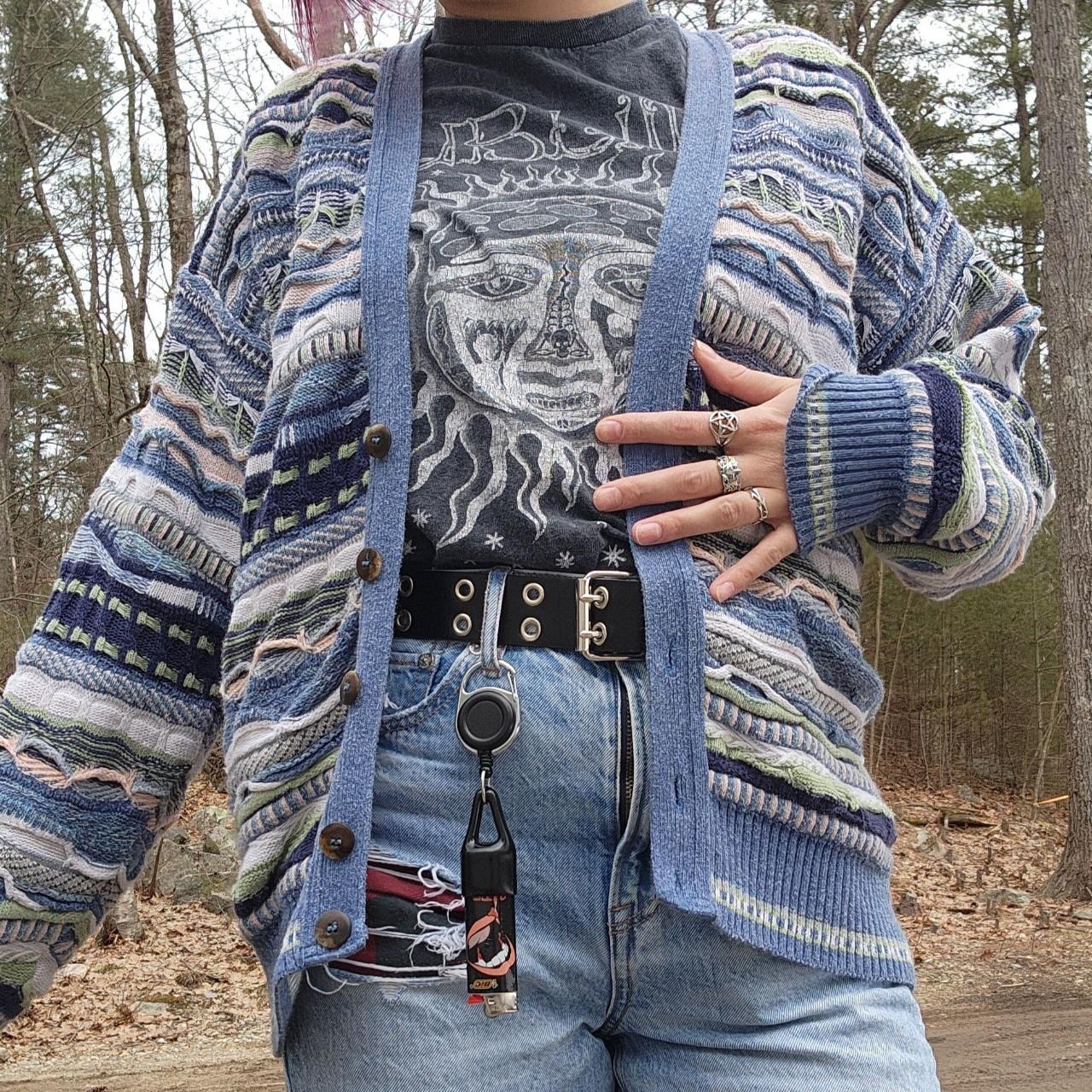 Vintage 90s 3D textured coogie style sweater  | Depop