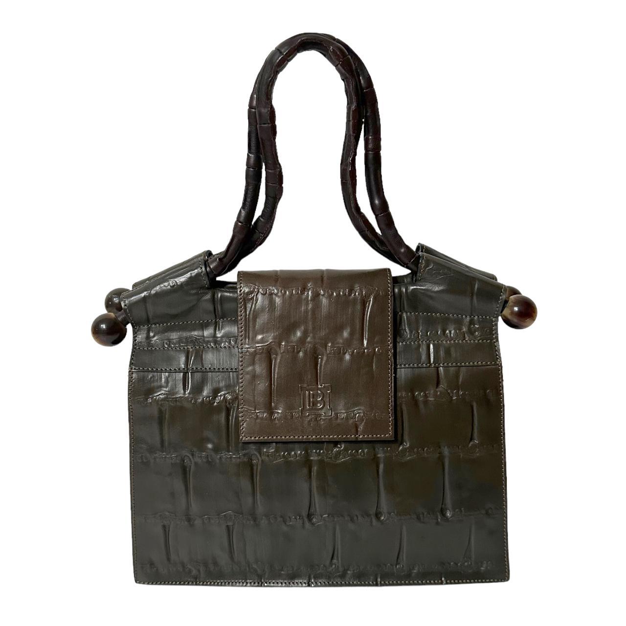 Laura croc embossed leather tote best sale