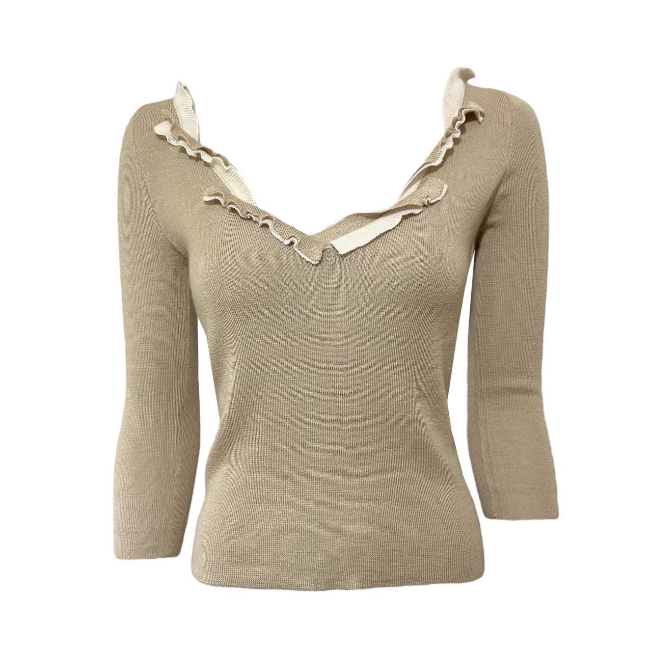 Prada selling Beige V-Neck Top