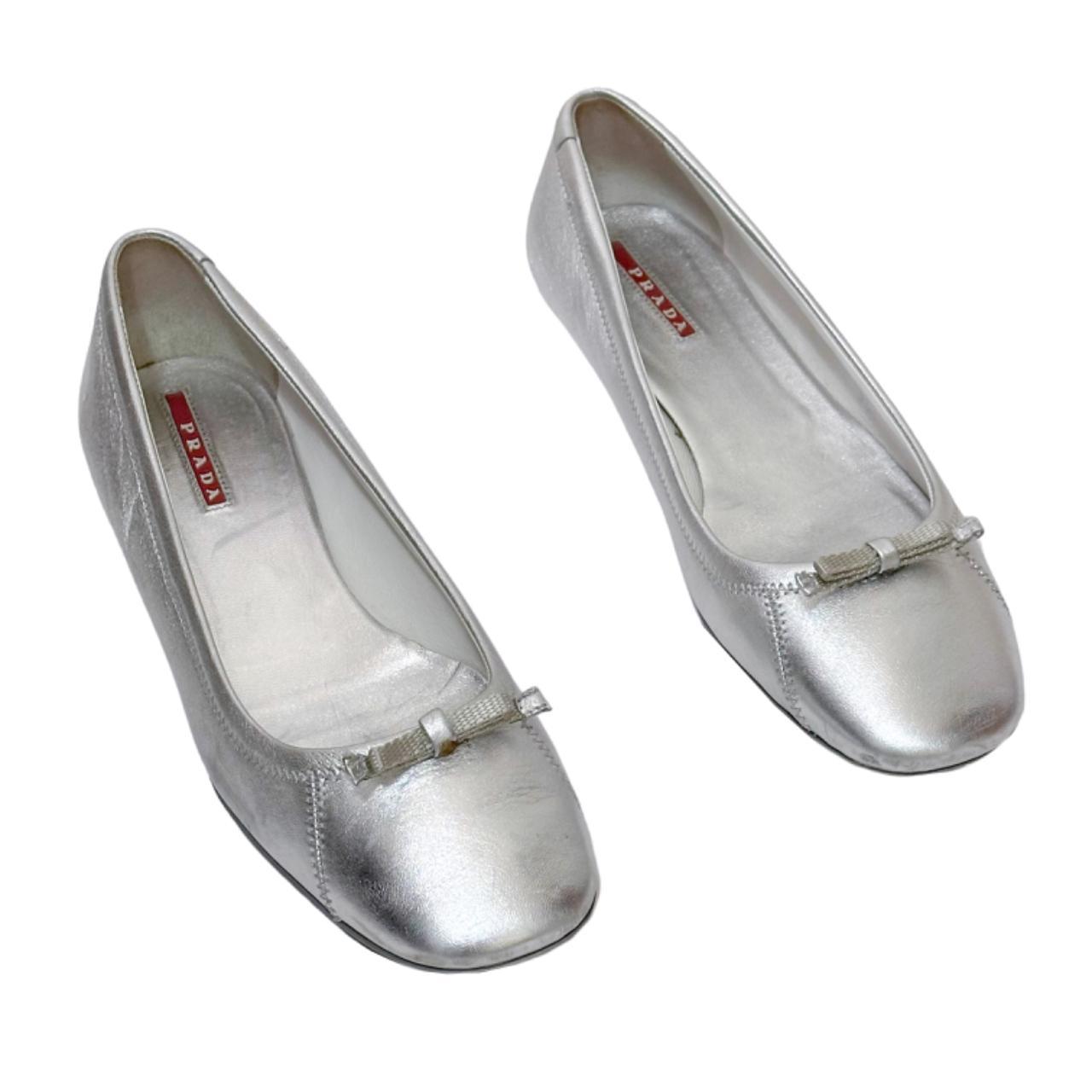 Vintage 2000s Prada Linea Rossa silver metallic