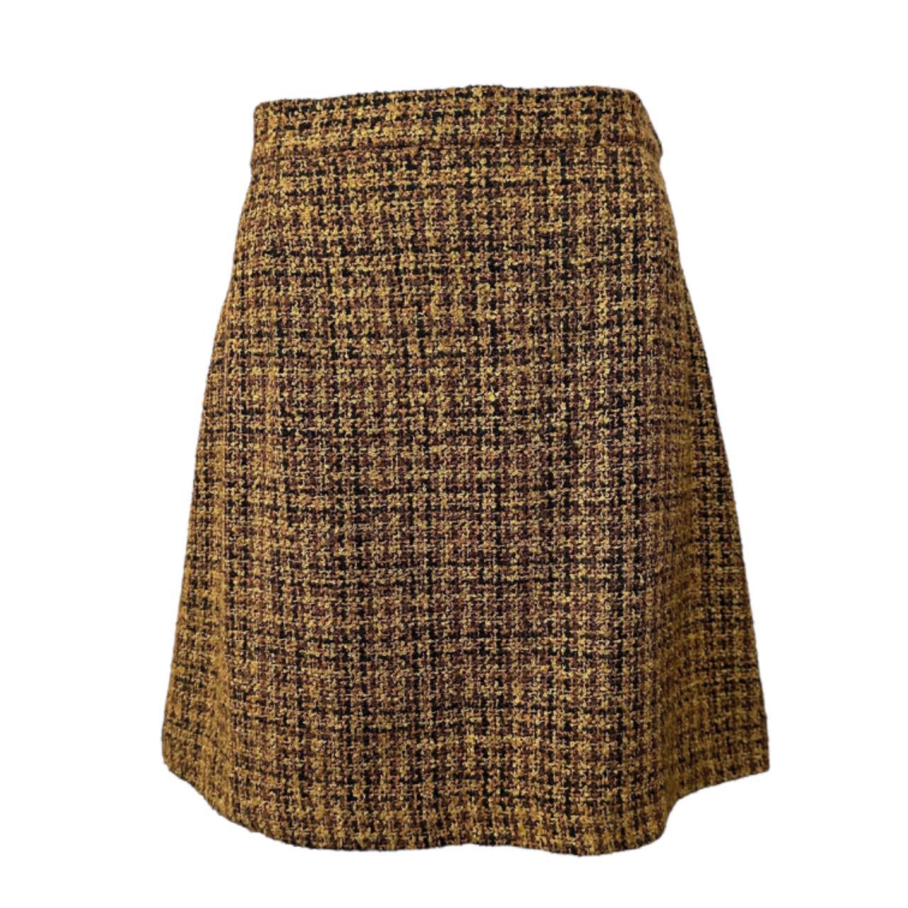 Vintage 1990s 'Versace' yellow/orange/black tweed | Depop