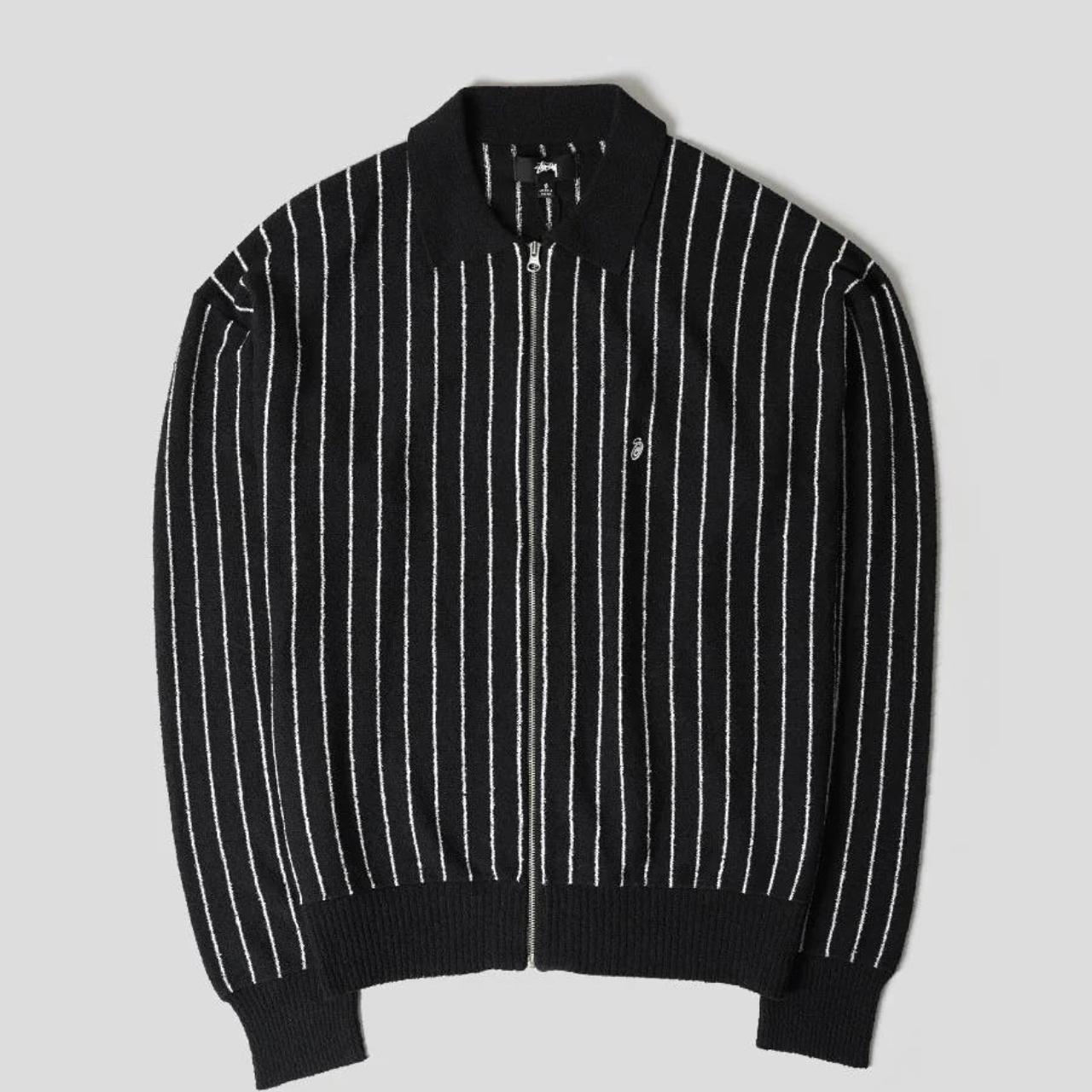 THE LIGHT WEIGHT LS ZIP POLO SHIRT IN BLACK WITH...