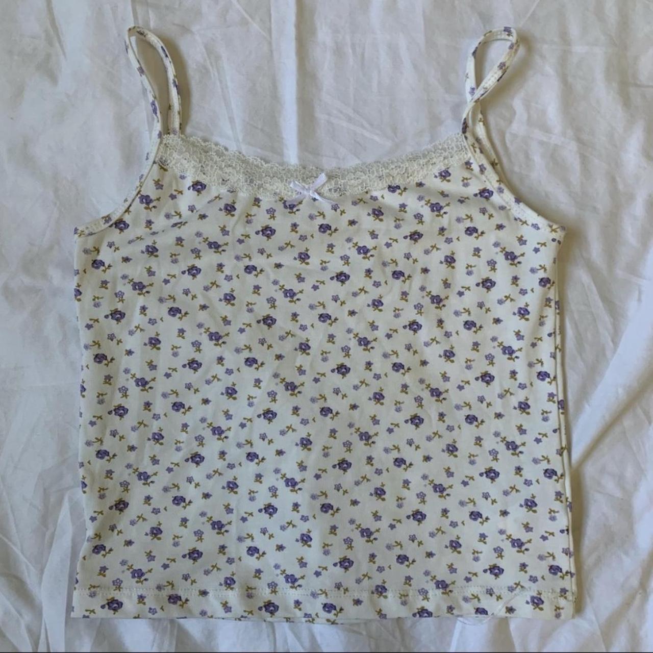 💜floral lace tank💜 women’s small (s) open to offers... - Depop
