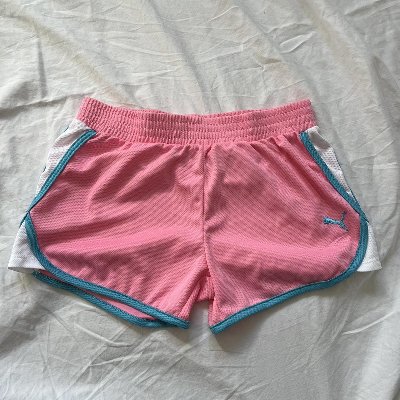 Puma shorts women's pink and blue best sale