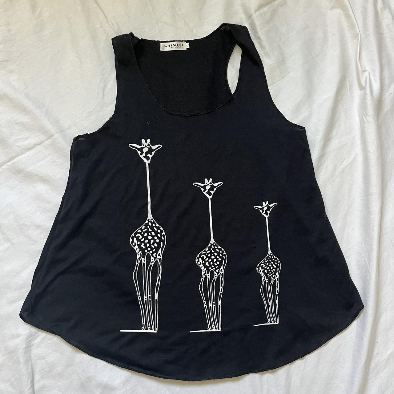 Grey Tank Top with Meditating Giraffe Grey Tank Top with Meditating Giraffe