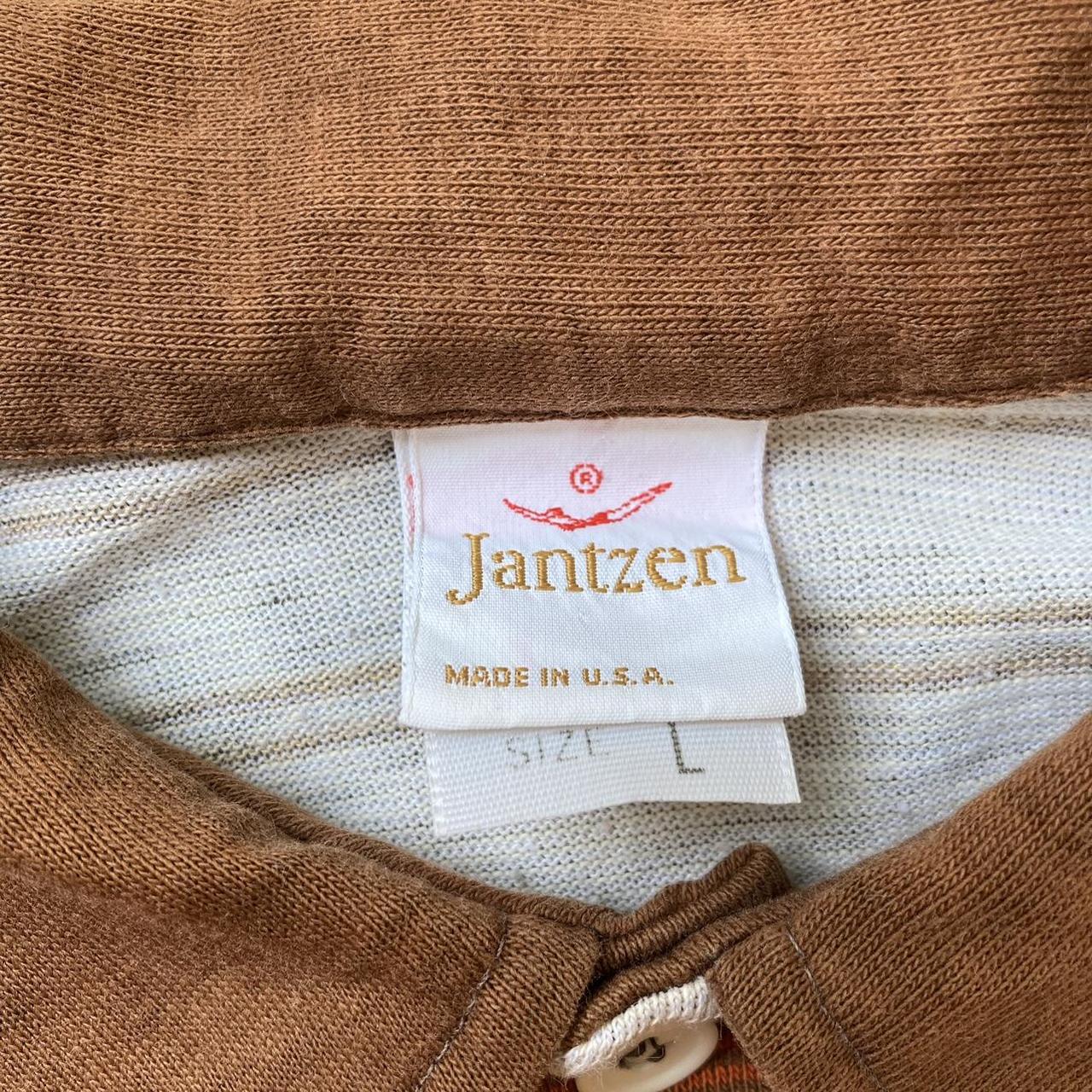 Vintage 1970s jantzen made in USA single stitch polo... - Depop