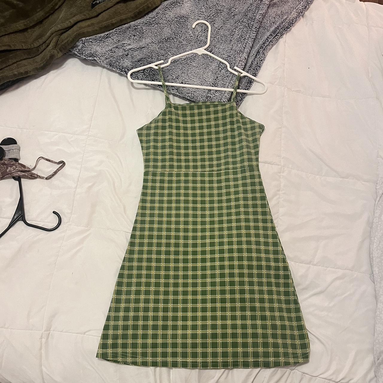 Women's Green and Yellow Dress Depop