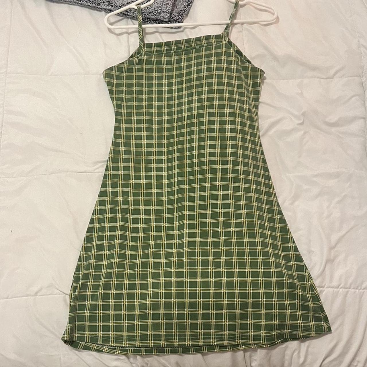 Women's Green and Yellow Dress Depop