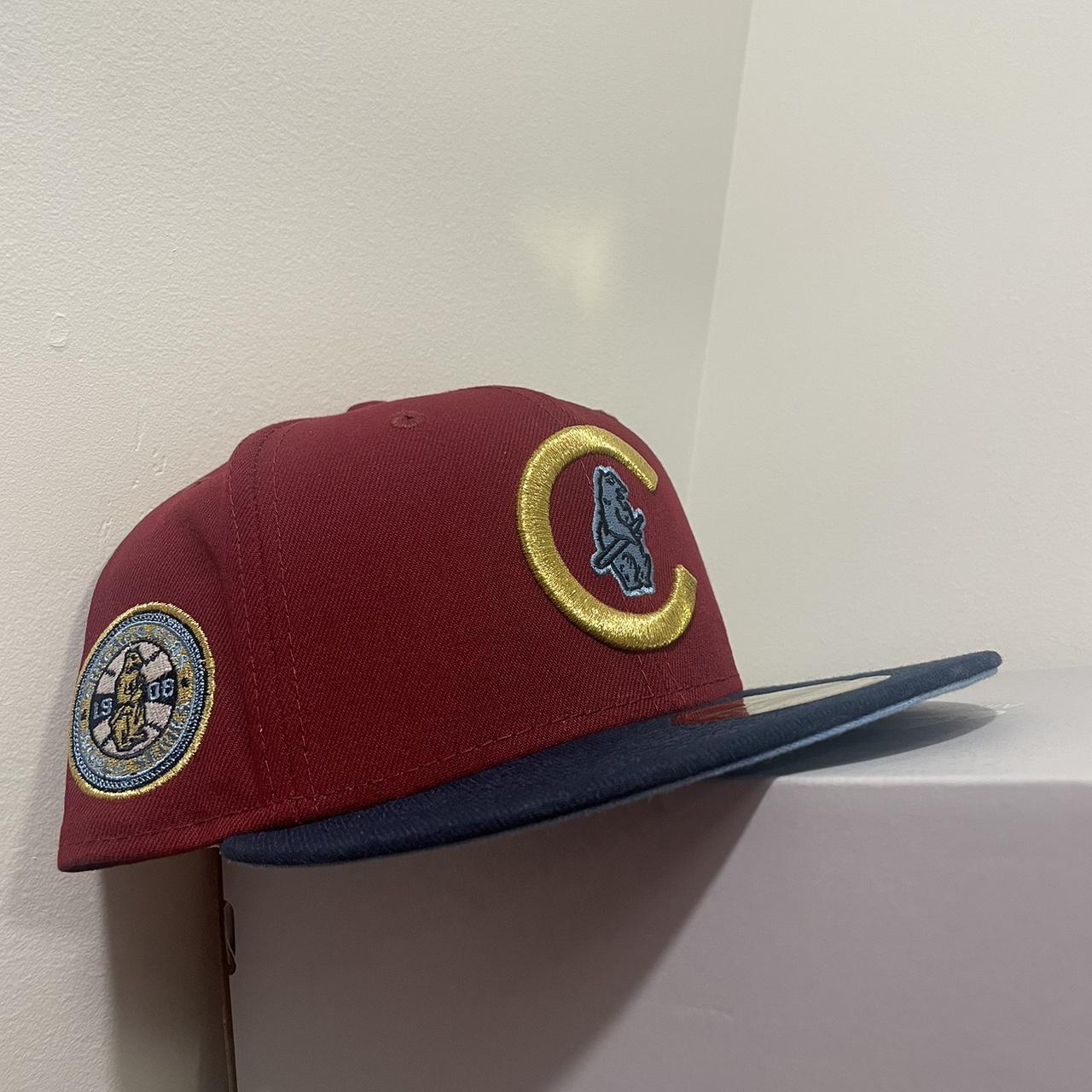 Chicago Cubs 7 3/8 Burgundy/Navy Icy UV #newera... - Depop