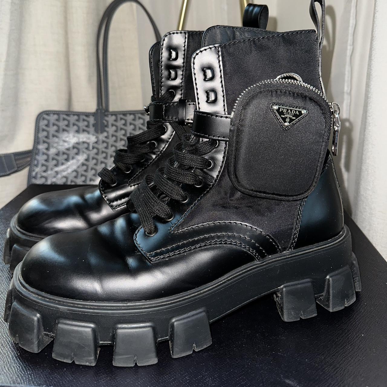 Prada monolith combat boots in amazing condition. | Depop