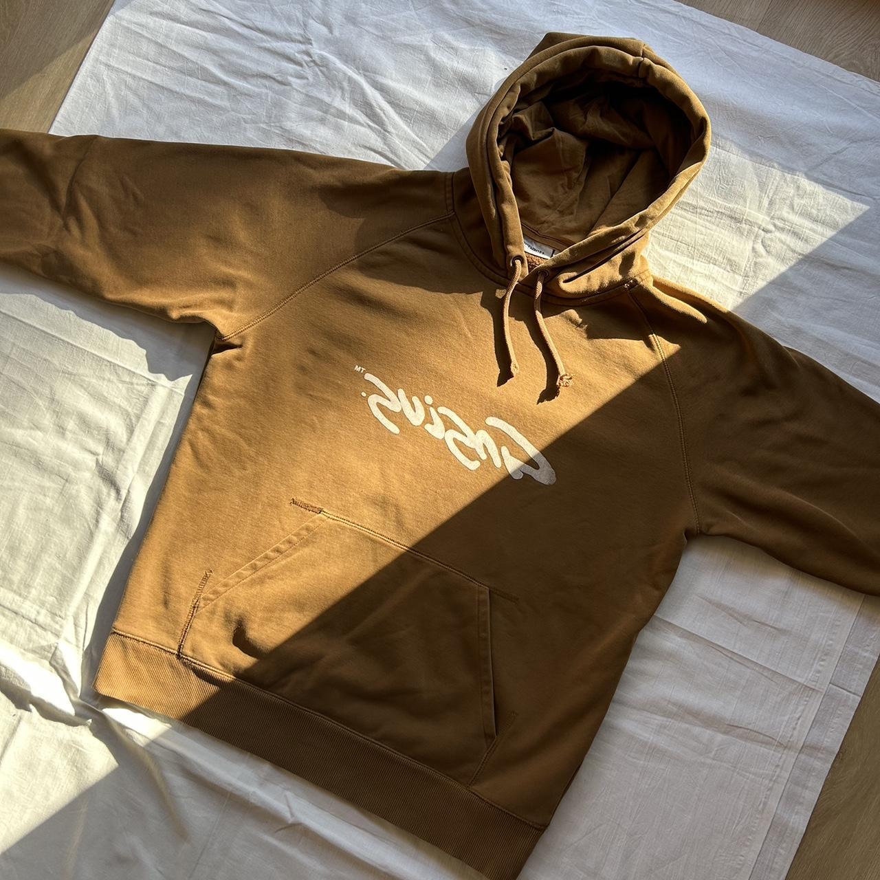 Carhartt WIP Reverse spellout hoodie Size Large 24”... - Depop