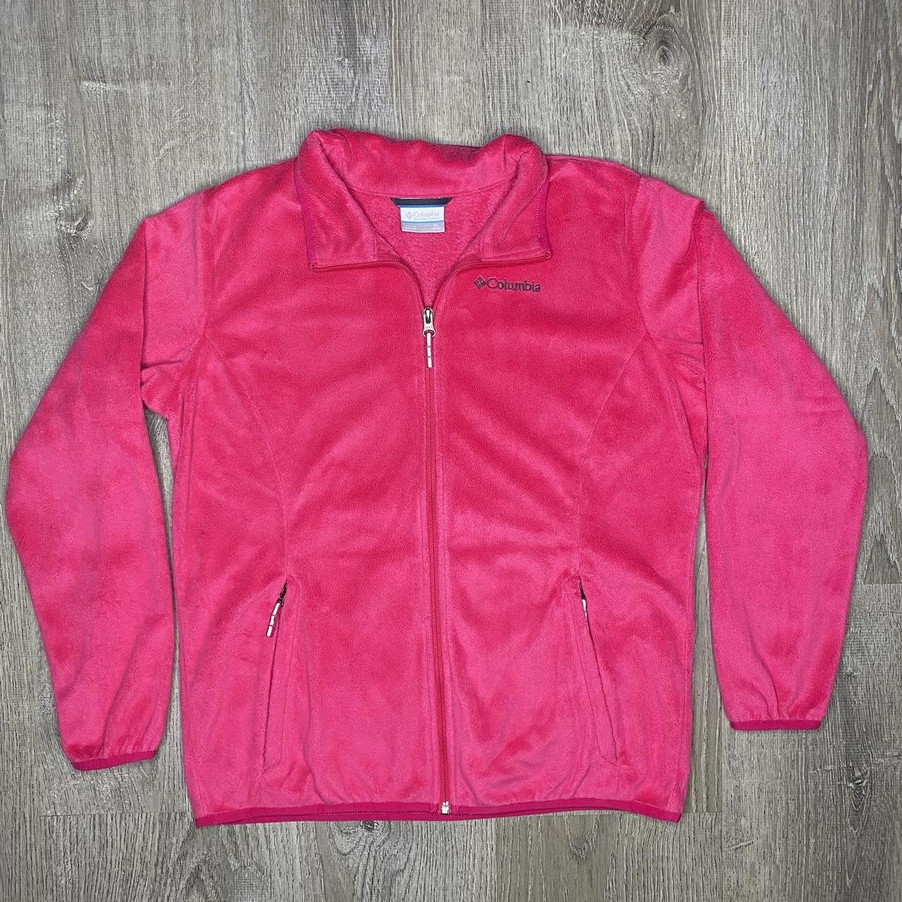 Columbia Fuzzy Fleece Full Zip Jacket Pink Girls. Depop