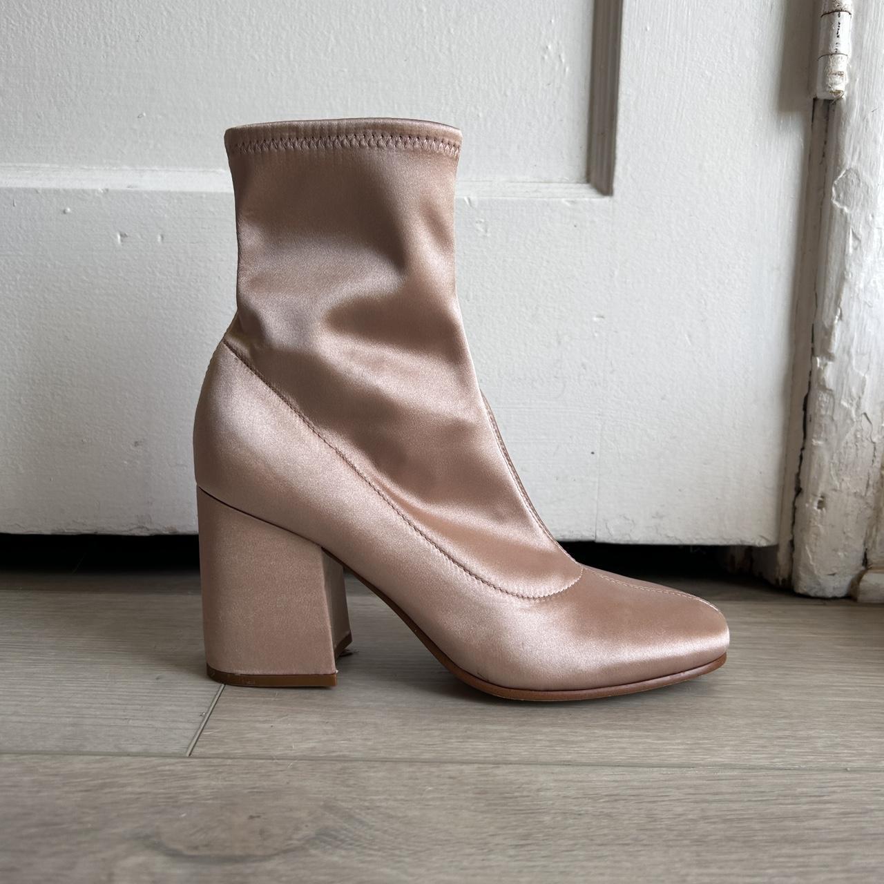 Satin high heel boots Beautiful pink rose color. Depop