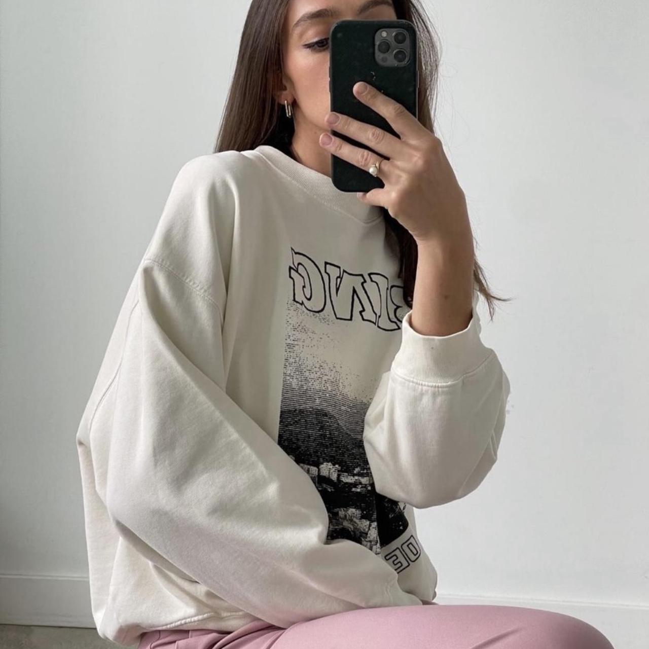 ANINE BING Women's Cream Sweatshirt | Depop