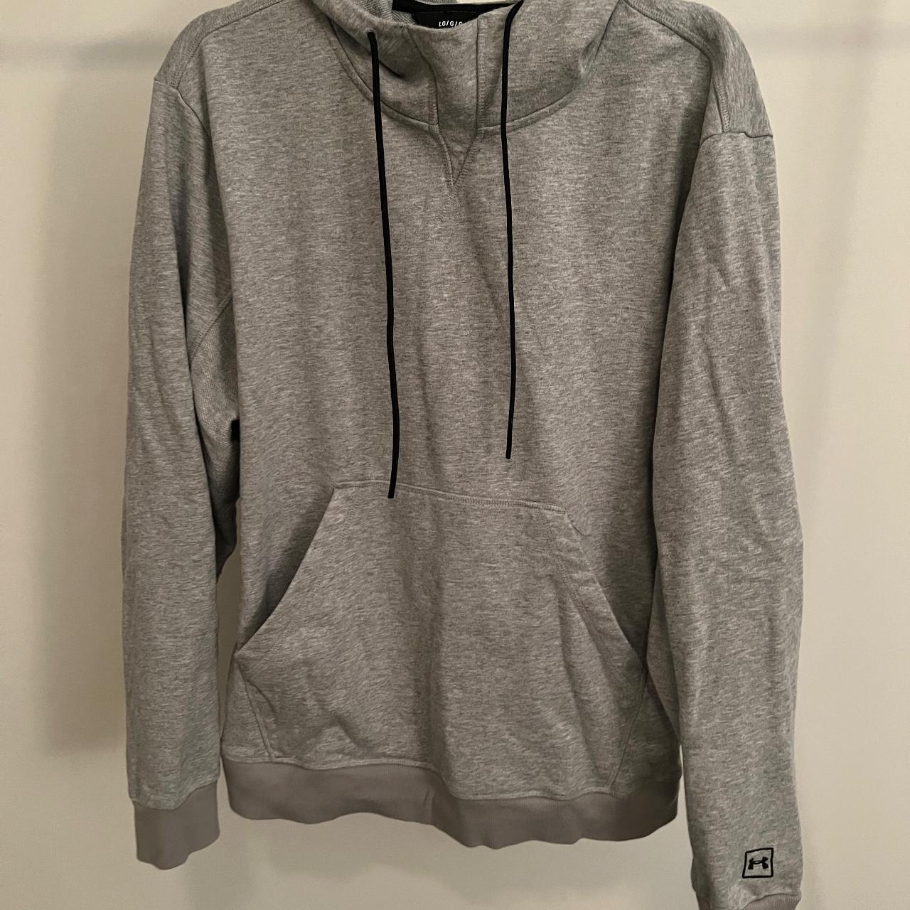 Grey under armor hoodie. UA logo on hood - Depop