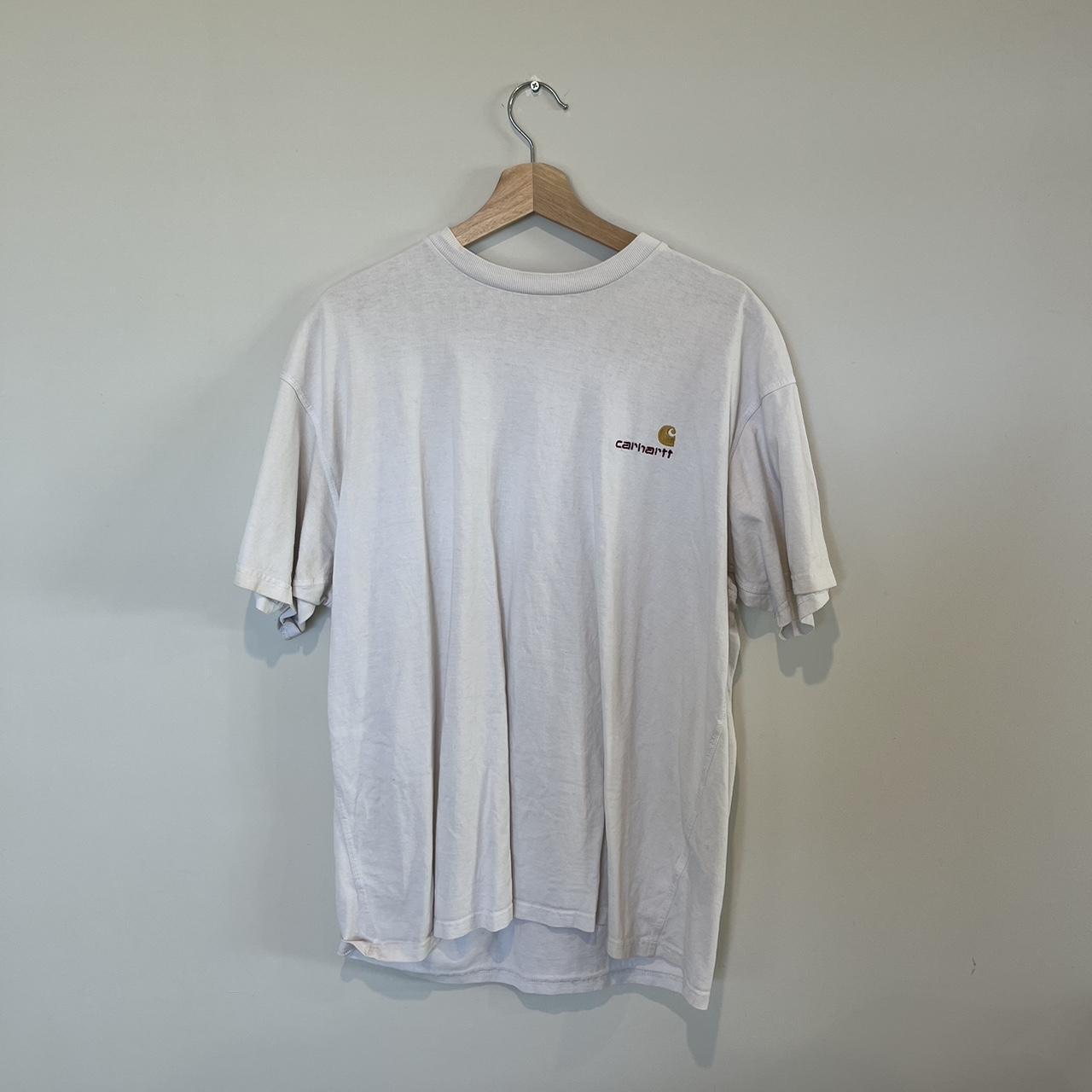 Carhartt Script Tee XL White, 7/10 condition - Depop