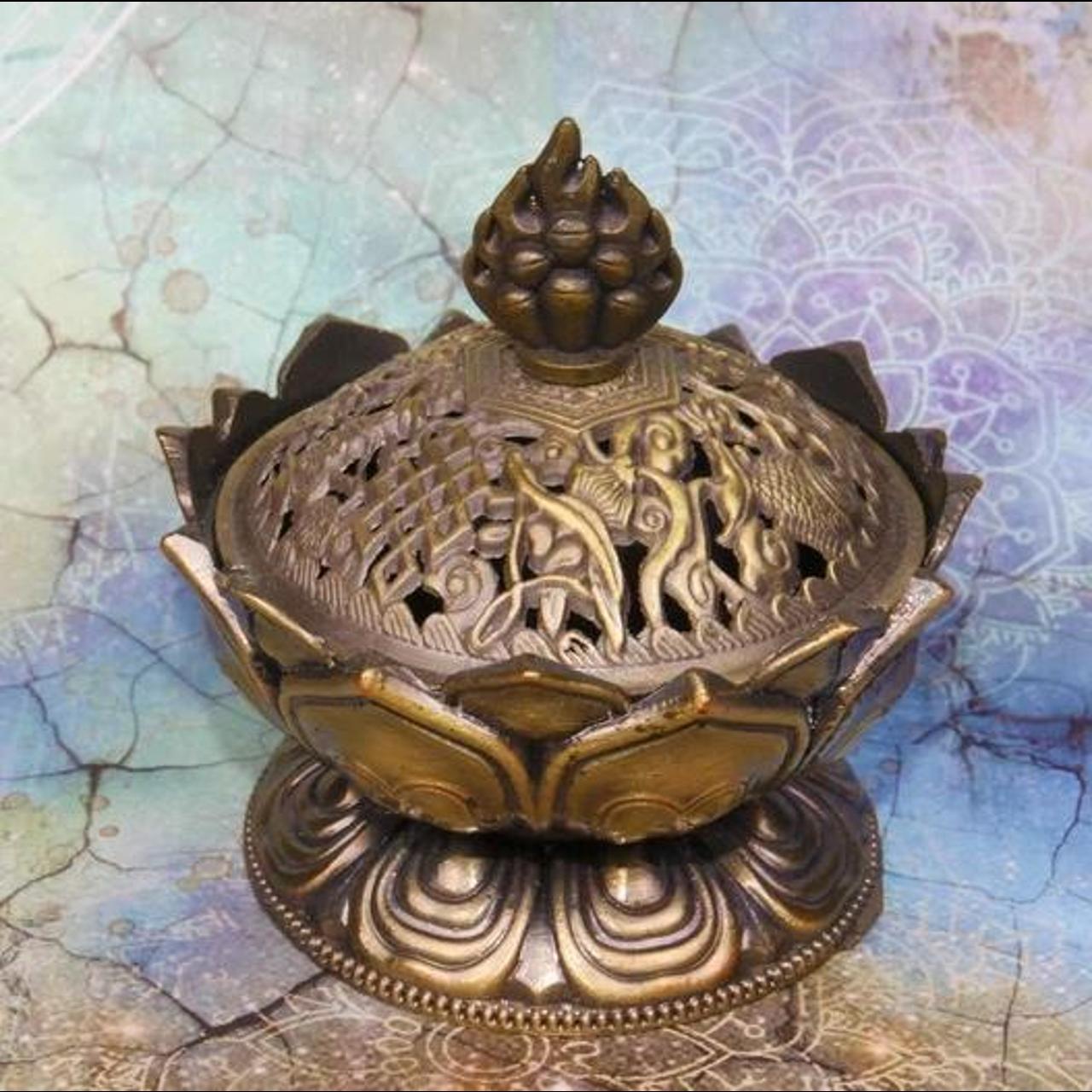 LOTUS FLOWER INCENSE AND HERBS BURNER Suitable for... - Depop