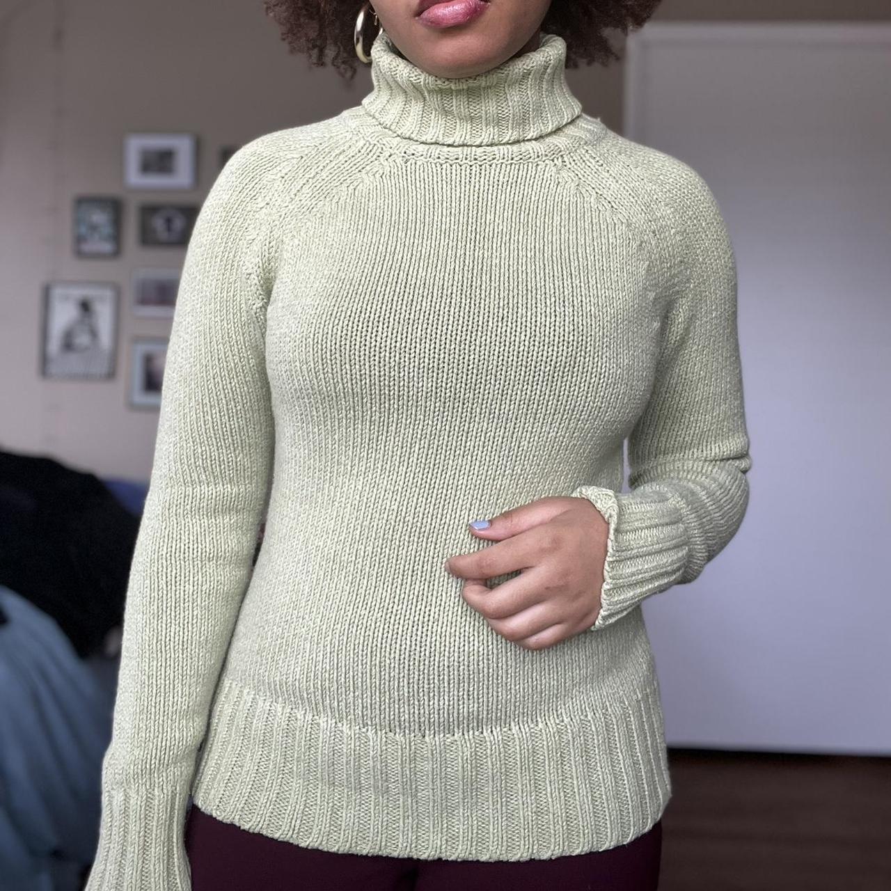 VINTAGE GAP KNIT TURTLENECK- beautiful light green... - Depop