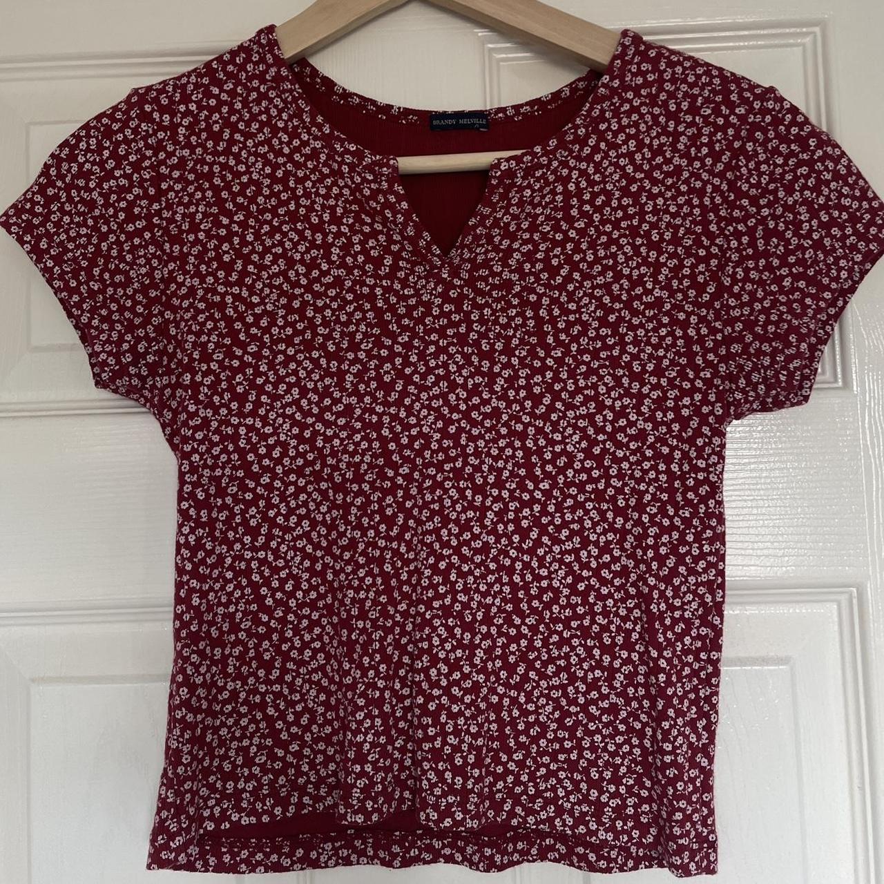 Brandy Melville Split Neck Baby Tee