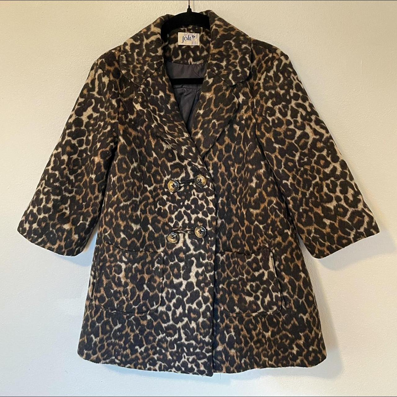 Jolt leopard print 3 4 sleeve peacoat size XS Very