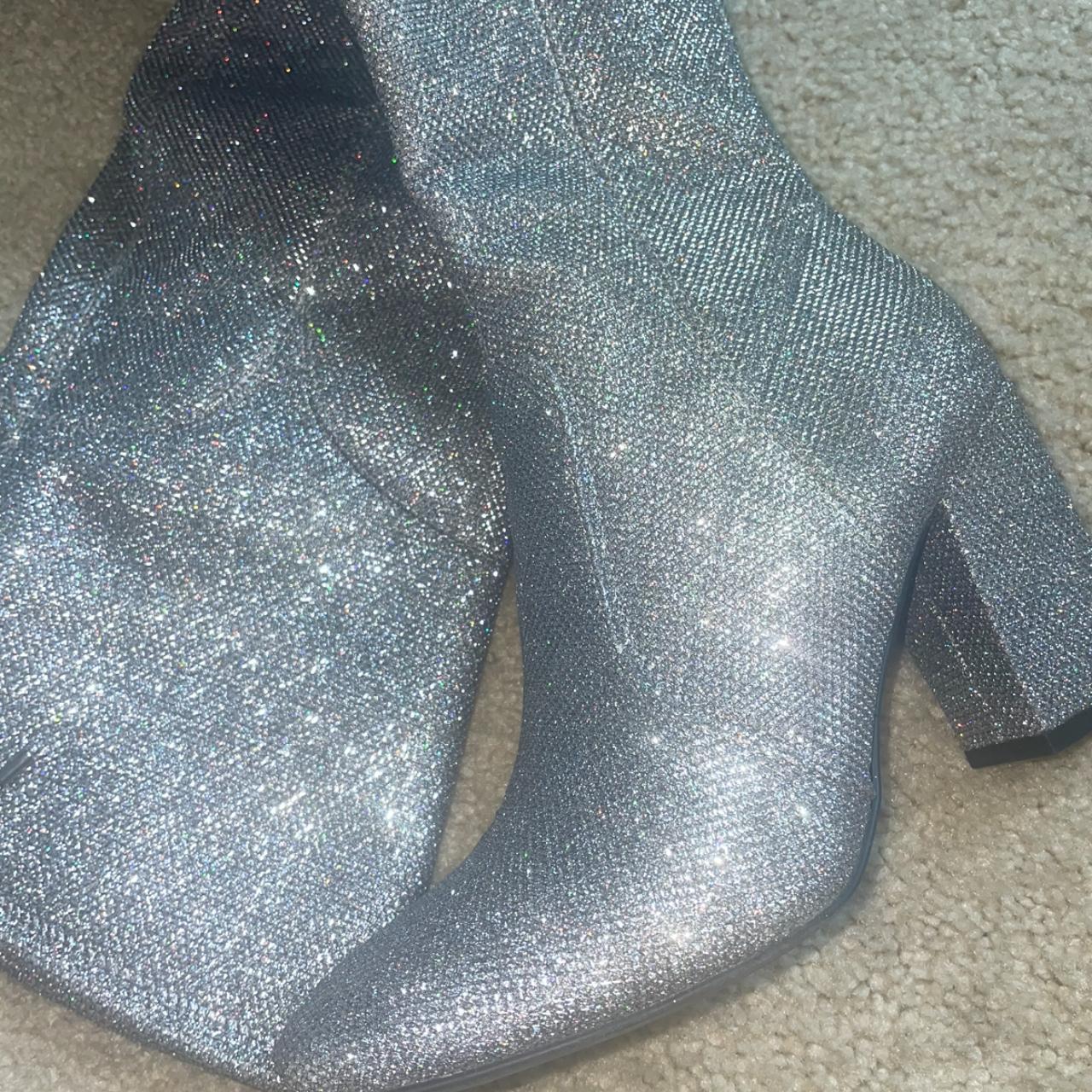 silver sparkly boots