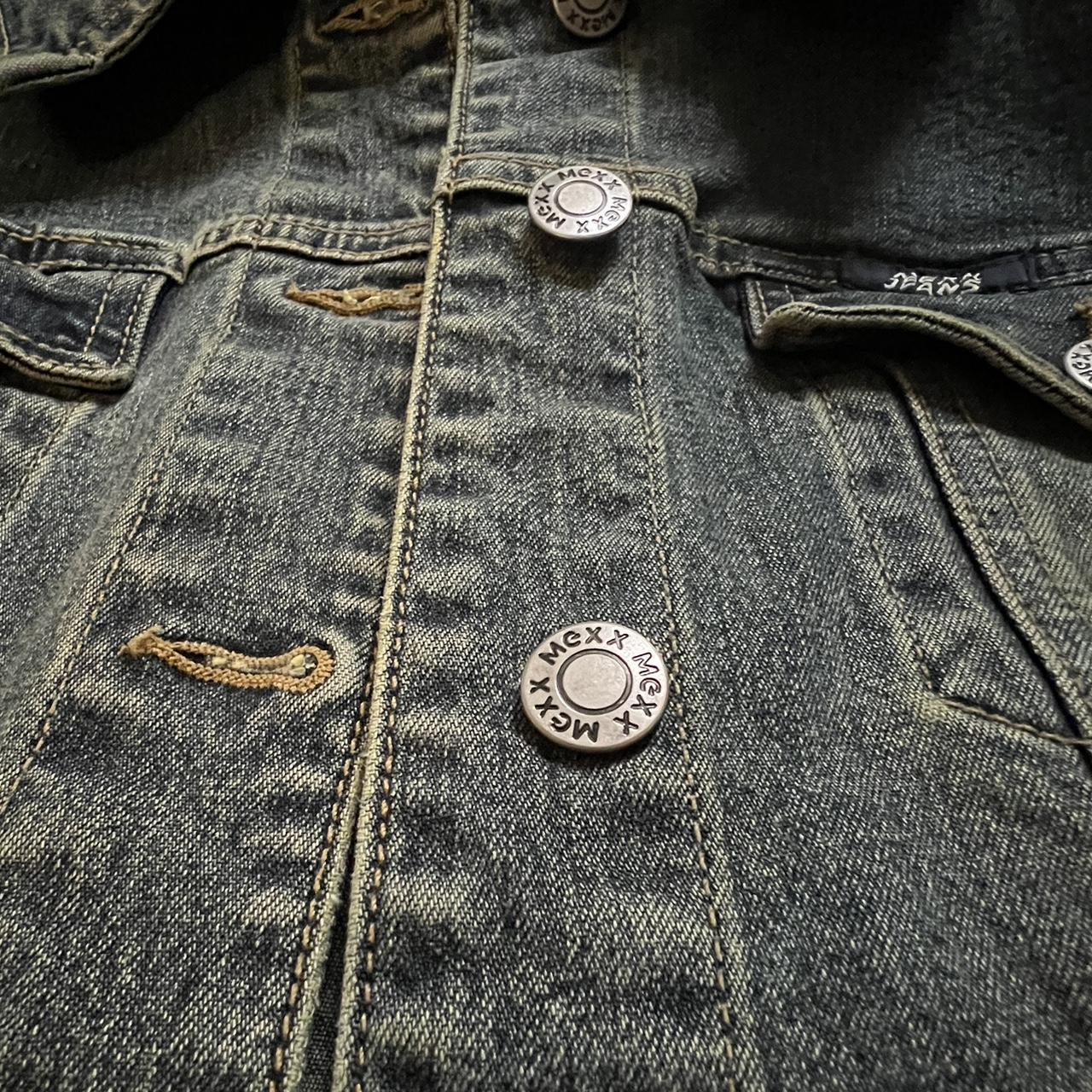 vintage dark wash denim jacket by mexx jeans size:... - Depop