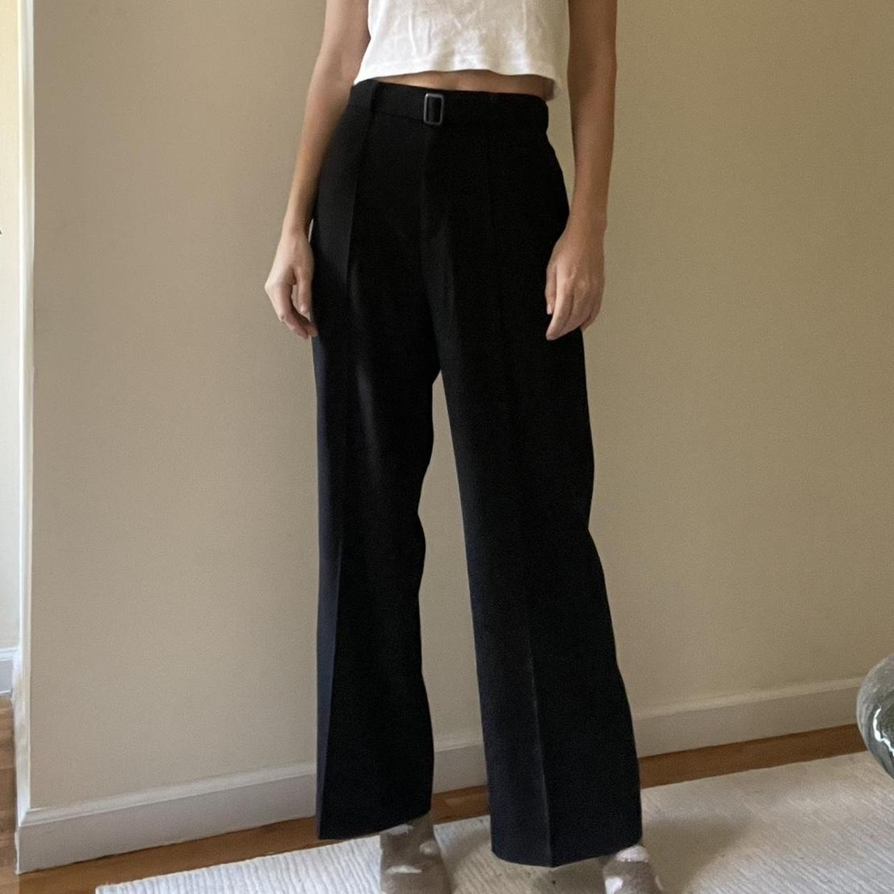 Uniqlo Black Dress Pants with Belt - Depop