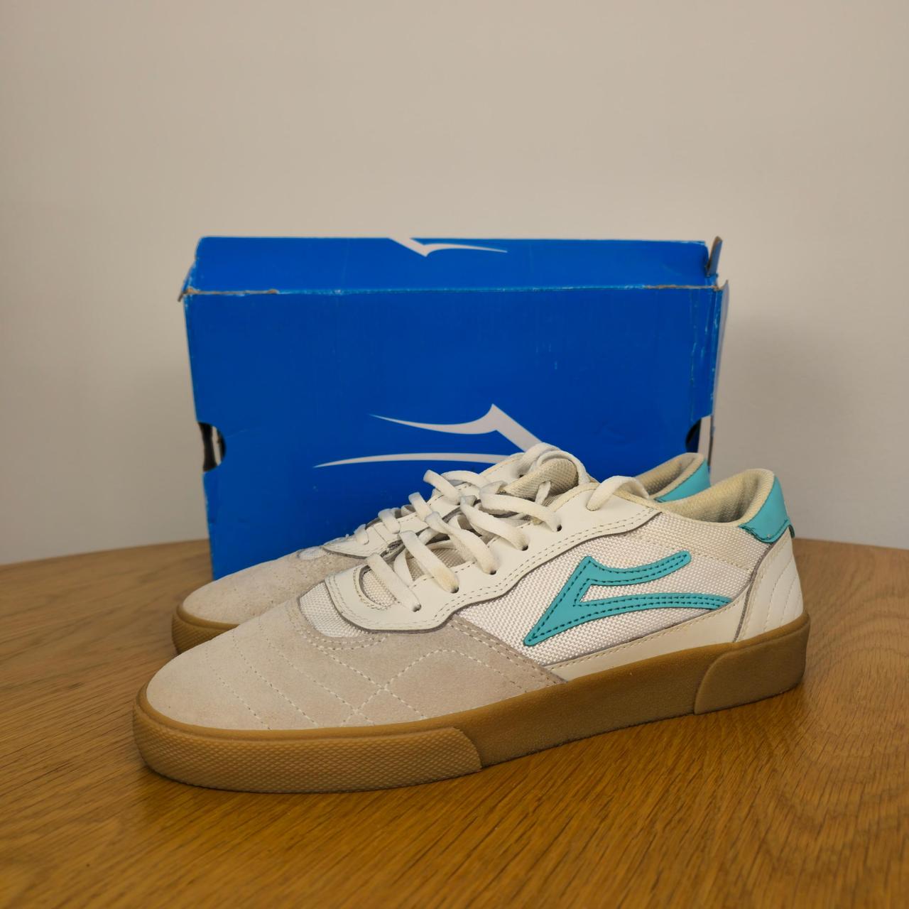 Lakai Cambridge in white teal and gum outsole Depop