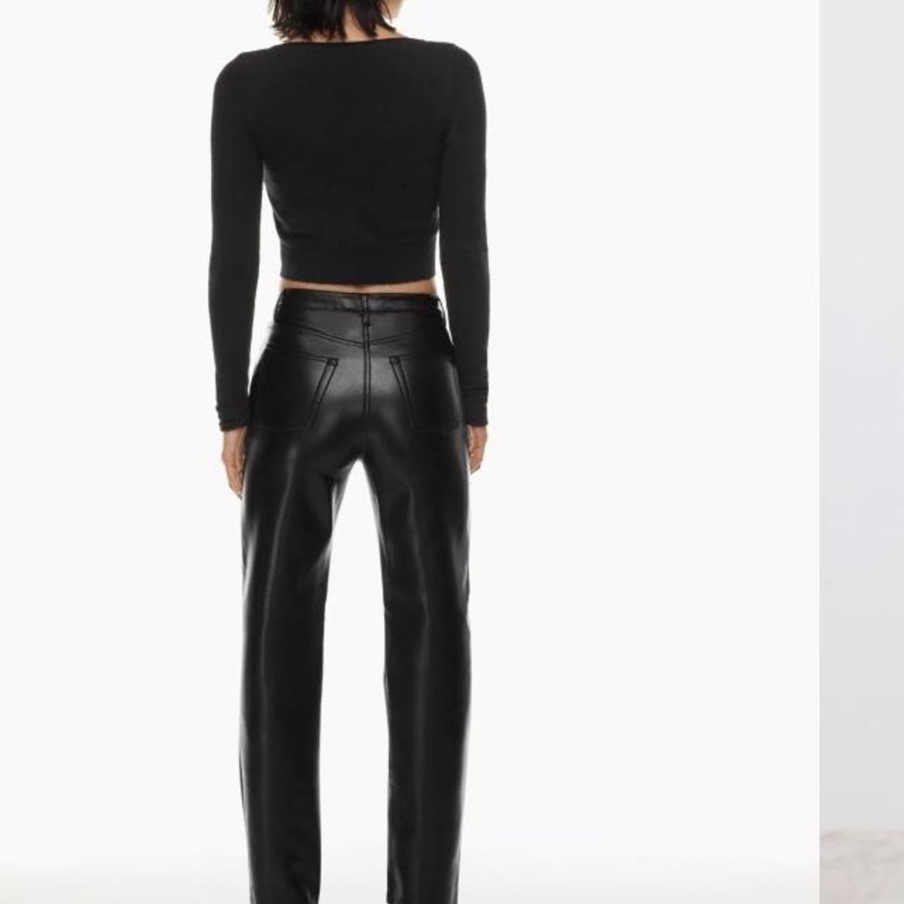 Melina pants Aritzia blakc vegan leather Depop